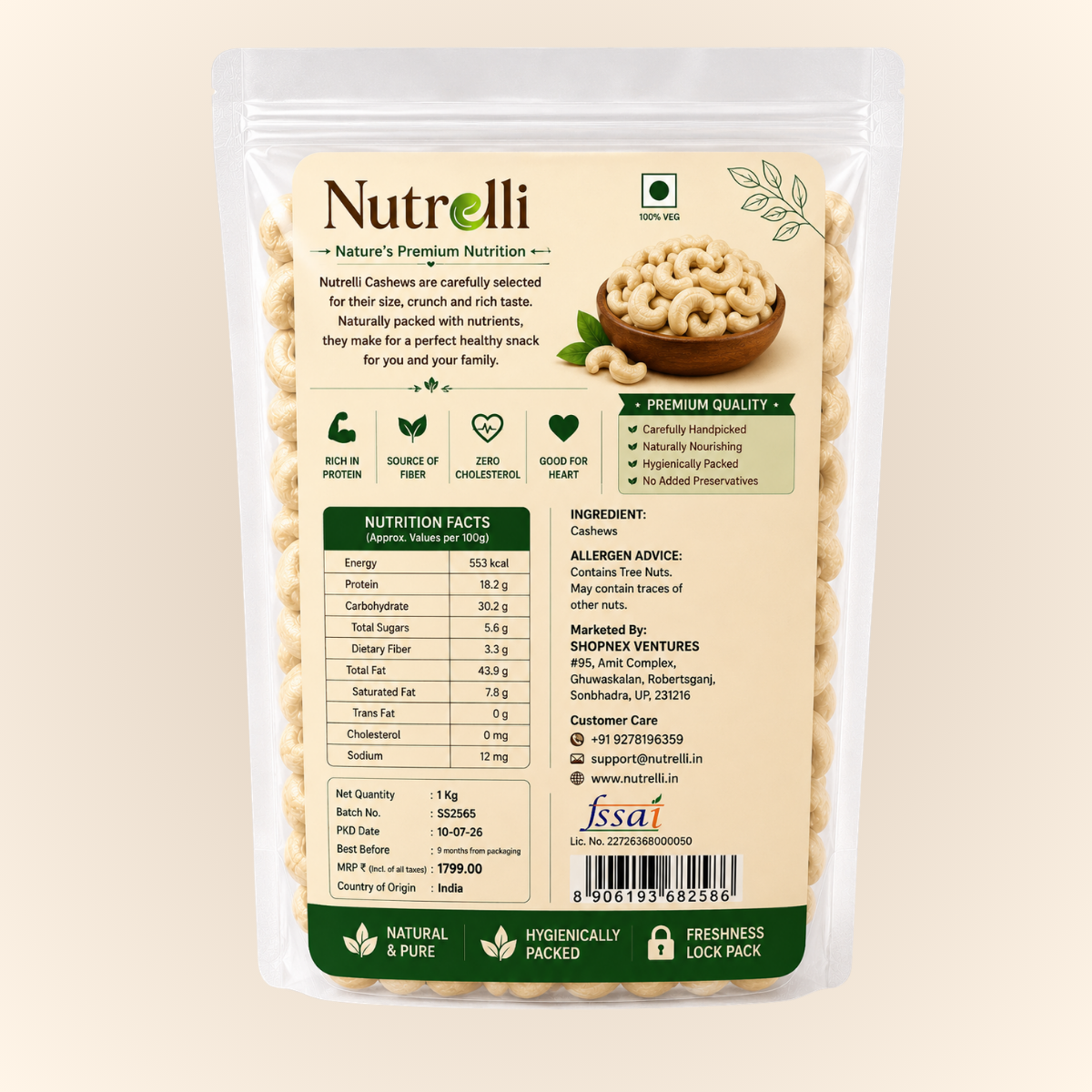 Crunchy Cashews 1 Kg Pack
