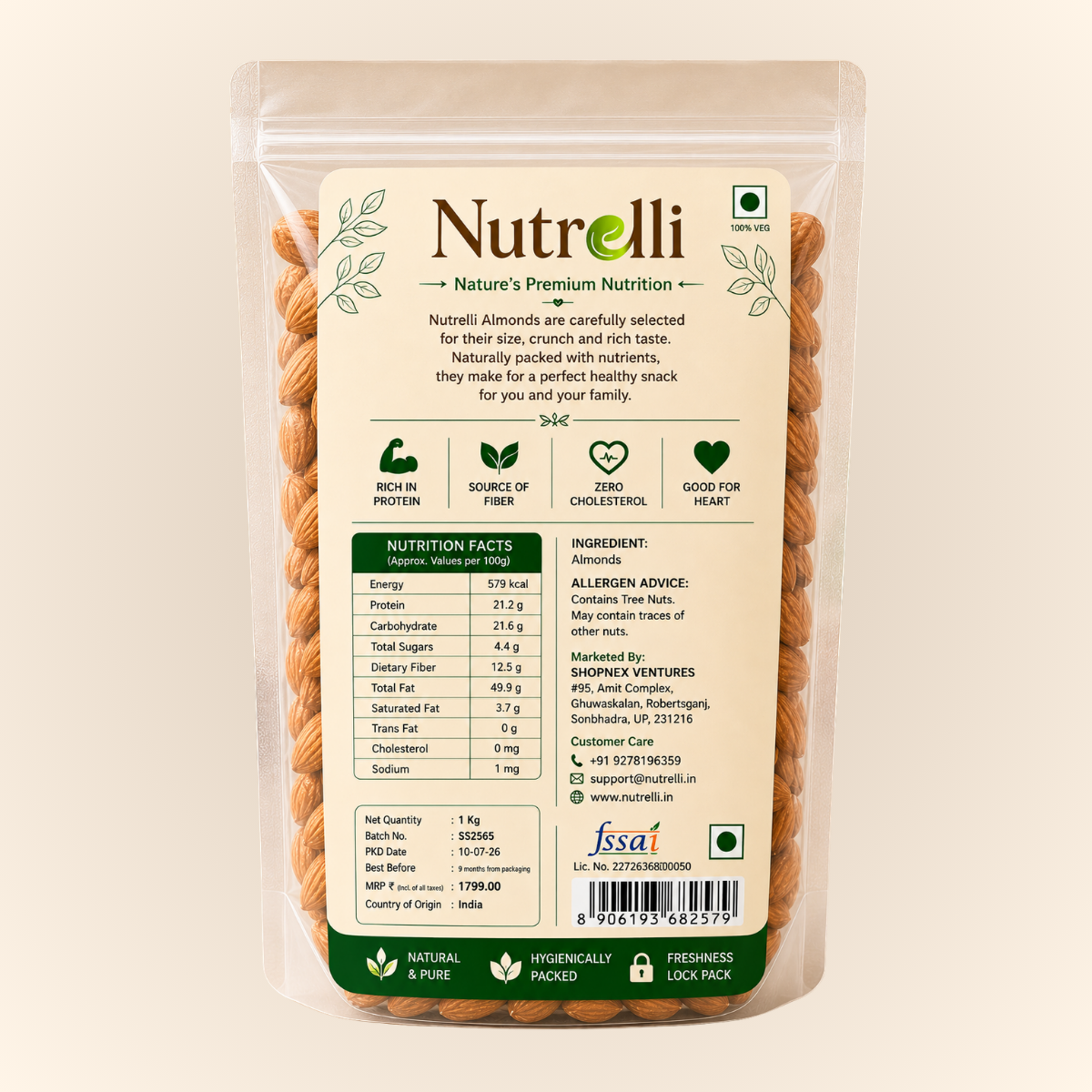 Classic Almonds 1 Kg Pack