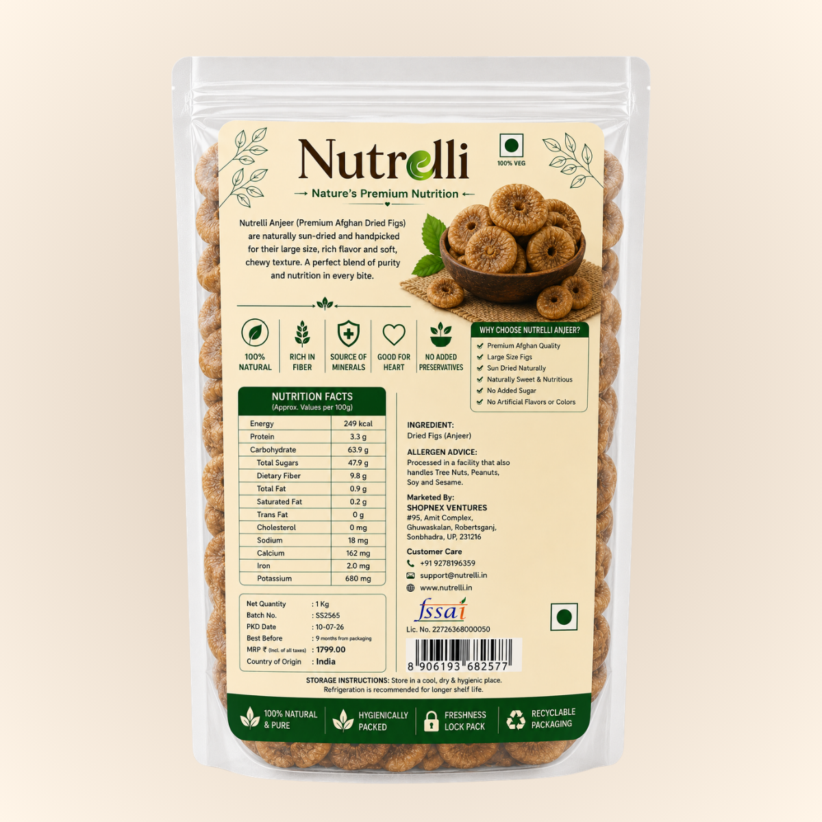 Dried Fig 1 kg Pack