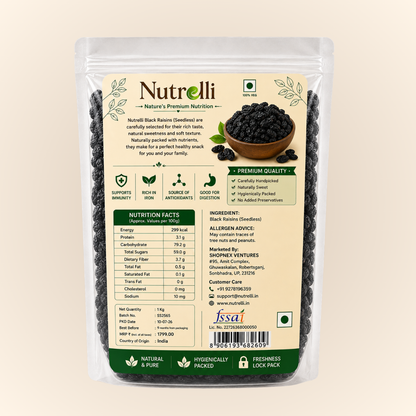 Black Raisins 1 Kg Pack